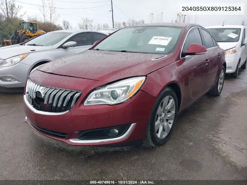 2016 Buick Regal Turbo Premium Ii VIN: 2G4GS5GX8G9125364 Lot: 40749016