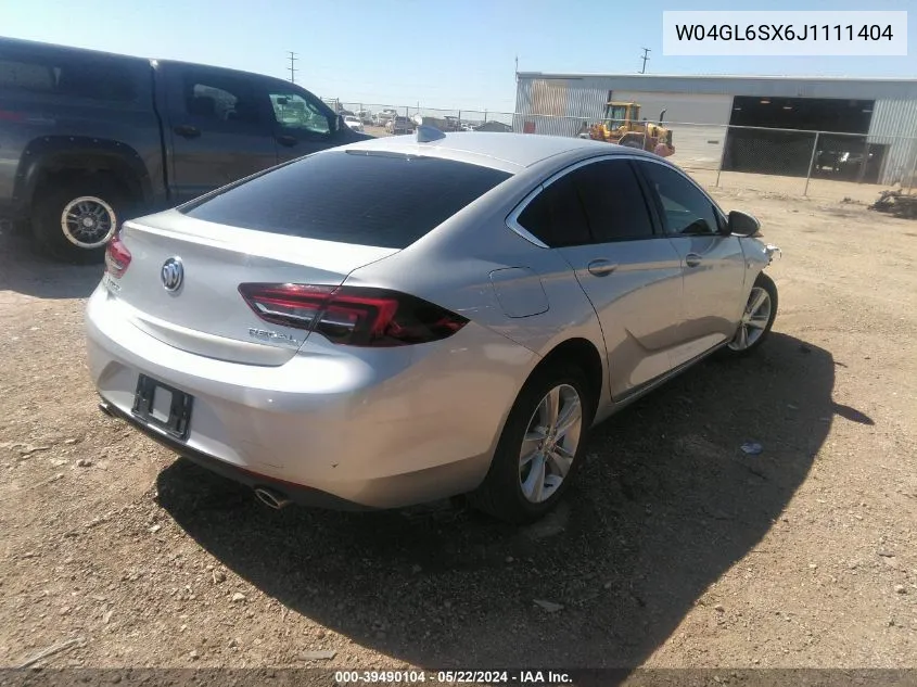 2018 Buick Regal Sportback Preferred VIN: W04GL6SX6J1111404 Lot: 39490104