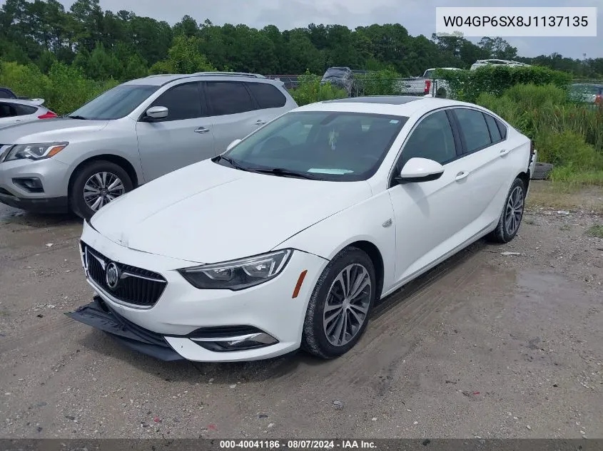 2018 Buick Regal Sportback Essence VIN: W04GP6SX8J1137135 Lot: 40041186