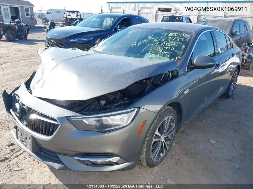 2019 Buick Regal Sportback VIN: W04GM6SX0K1069911 Lot: 12134393