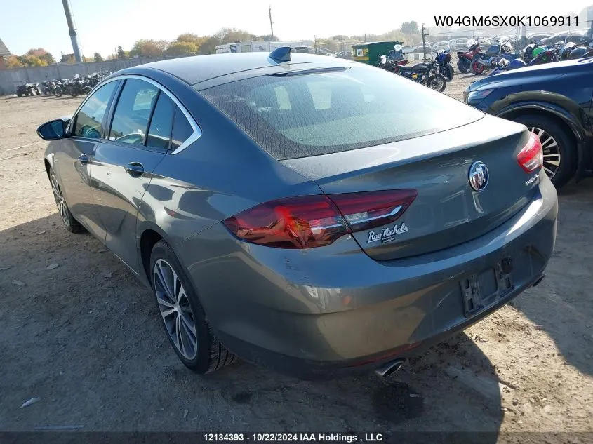 2019 Buick Regal Sportback VIN: W04GM6SX0K1069911 Lot: 12134393