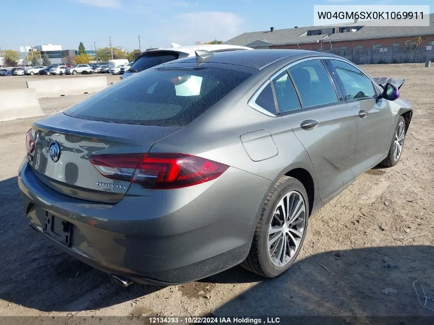 2019 Buick Regal Sportback VIN: W04GM6SX0K1069911 Lot: 12134393