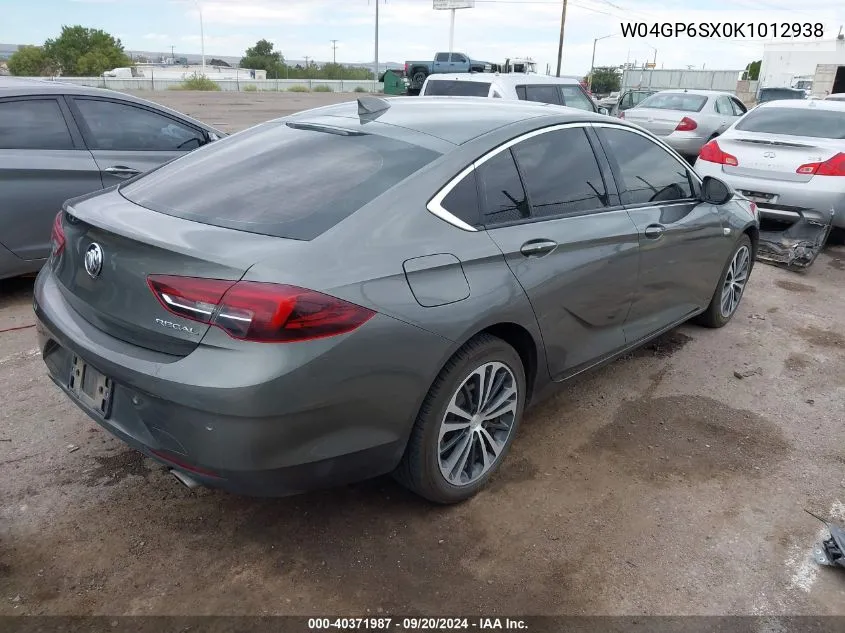 2019 Buick Regal Sportback Fwd Essence VIN: W04GP6SX0K1012938 Lot: 40371987