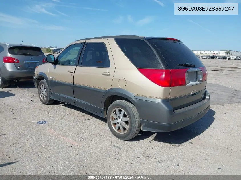 2002 Buick Rendezvous Cx VIN: 3G5DA03E92S559247 Lot: 39767177