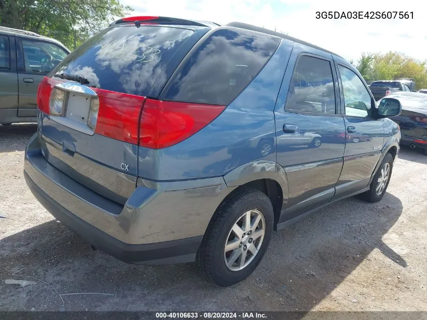 2002 Buick Rendezvous Cx VIN: 3G5DA03E42S607561 Lot: 40106633