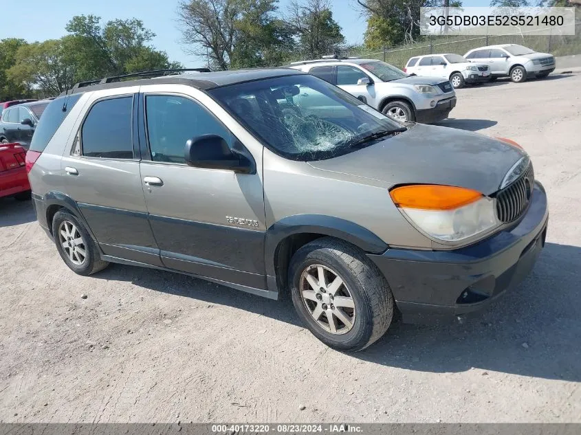 2002 Buick Rendezvous Cxl VIN: 3G5DB03E52S521480 Lot: 40173220