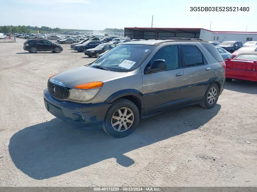 2002 Buick Rendezvous Cxl VIN: 3G5DB03E52S521480 Lot: 40173220