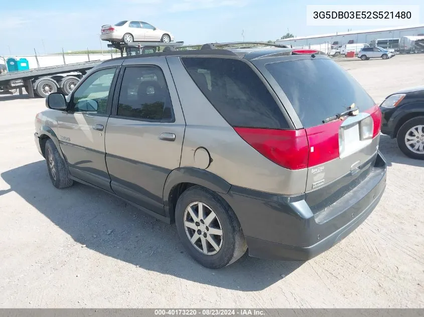 2002 Buick Rendezvous Cxl VIN: 3G5DB03E52S521480 Lot: 40173220