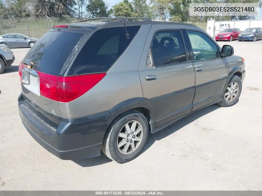 2002 Buick Rendezvous Cxl VIN: 3G5DB03E52S521480 Lot: 40173220