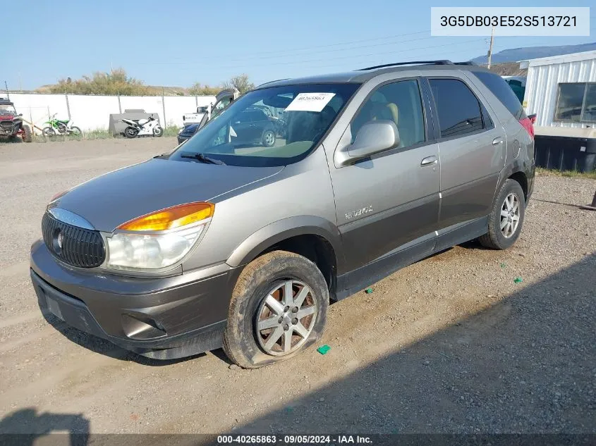 2002 Buick Rendezvous Cxl VIN: 3G5DB03E52S513721 Lot: 40265863