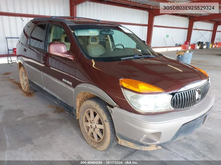 2002 Buick Rendezvous Cxl VIN: 3G5DB03E92S529324 Lot: 40494258