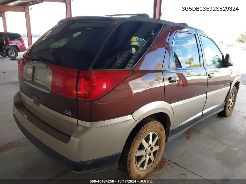 2002 Buick Rendezvous Cxl VIN: 3G5DB03E92S529324 Lot: 40494258