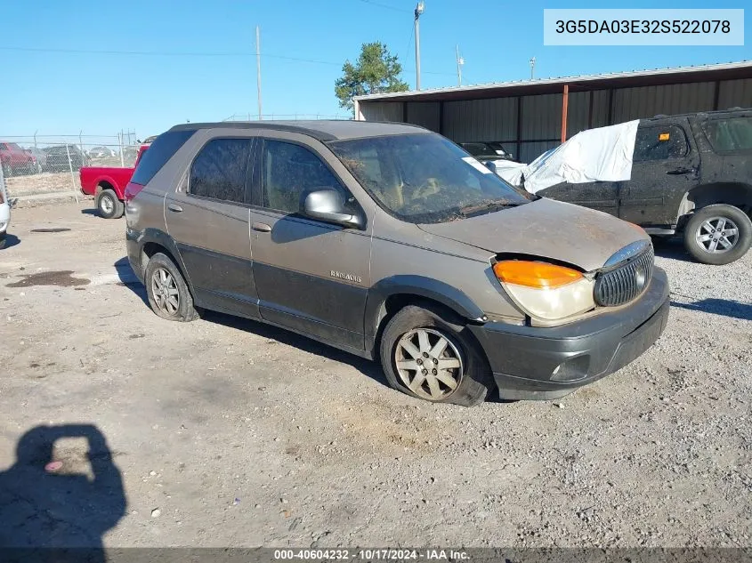 2002 Buick Rendezvous Cx VIN: 3G5DA03E32S522078 Lot: 40604232