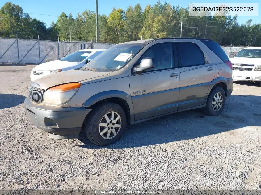 2002 Buick Rendezvous Cx VIN: 3G5DA03E32S522078 Lot: 40604232