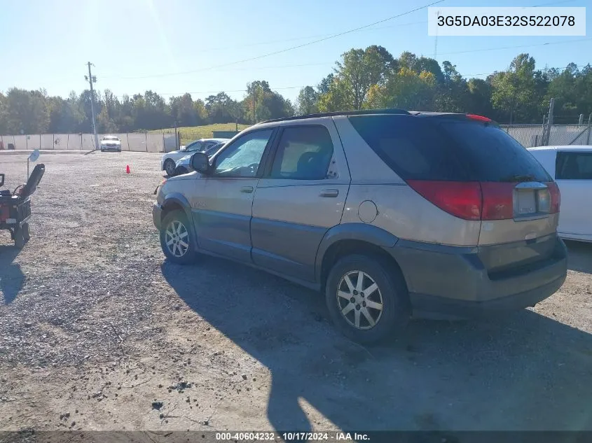 2002 Buick Rendezvous Cx VIN: 3G5DA03E32S522078 Lot: 40604232