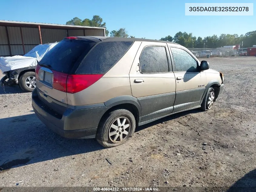 2002 Buick Rendezvous Cx VIN: 3G5DA03E32S522078 Lot: 40604232