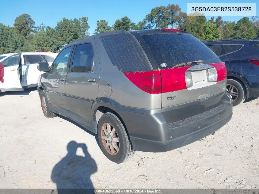 2002 Buick Rendezvous Cx VIN: 3G5DA03E82S538728 Lot: 40622669