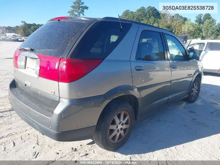 2002 Buick Rendezvous Cx VIN: 3G5DA03E82S538728 Lot: 40622669