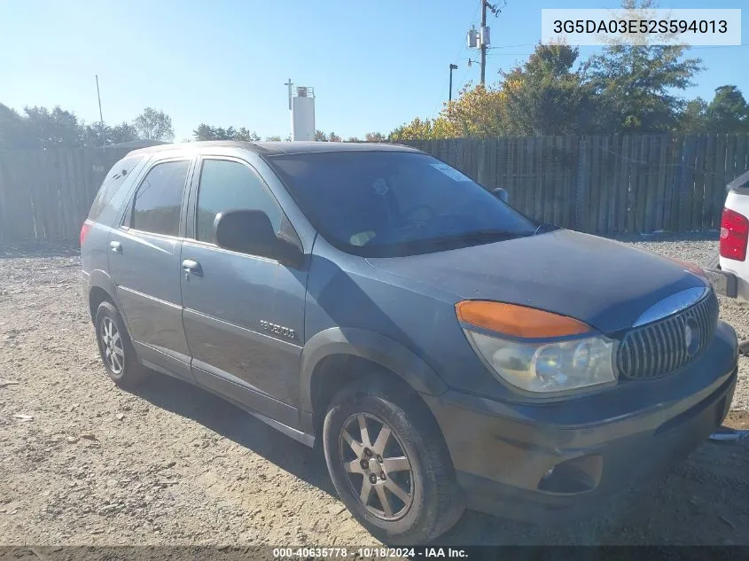 2002 Buick Rendezvous Cx VIN: 3G5DA03E52S594013 Lot: 40635778