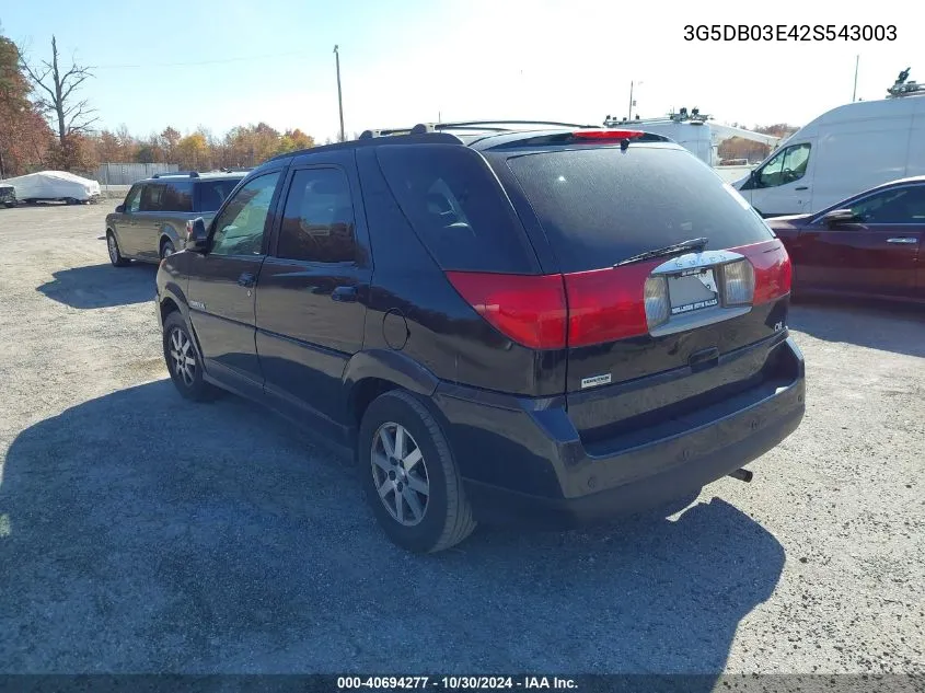 2002 Buick Rendezvous Cxl VIN: 3G5DB03E42S543003 Lot: 40694277