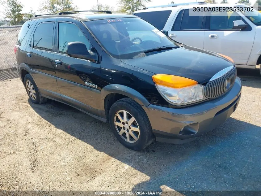 2002 Buick Rendezvous Cx VIN: 3G5DA03E92S533702 Lot: 40708608