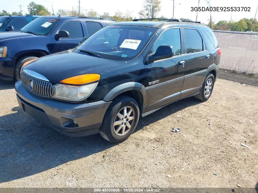 2002 Buick Rendezvous Cx VIN: 3G5DA03E92S533702 Lot: 40708608