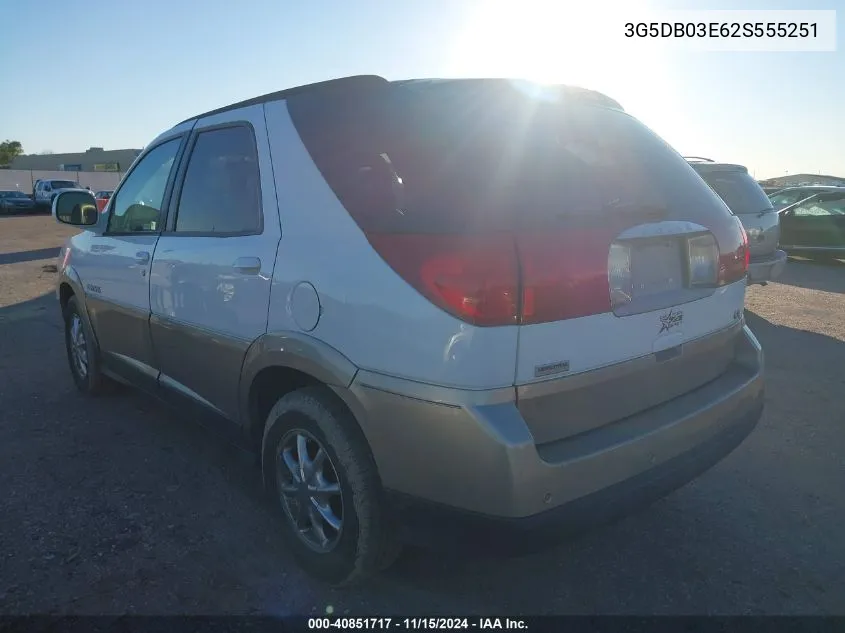 2002 Buick Rendezvous Cxl VIN: 3G5DB03E62S555251 Lot: 40851717