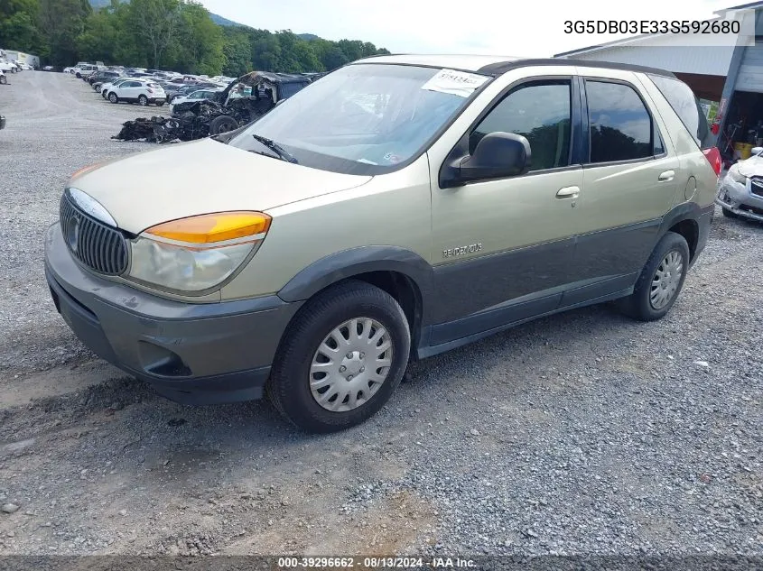 2003 Buick Rendezvous Cx VIN: 3G5DB03E33S592680 Lot: 39296662