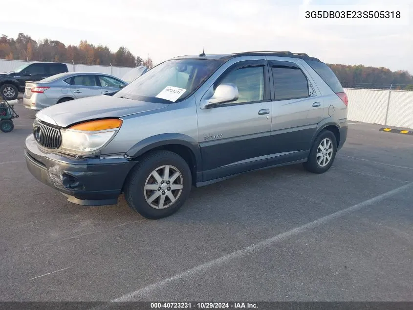 2003 Buick Rendezvous Cxl VIN: 3G5DB03E23S505318 Lot: 40723231