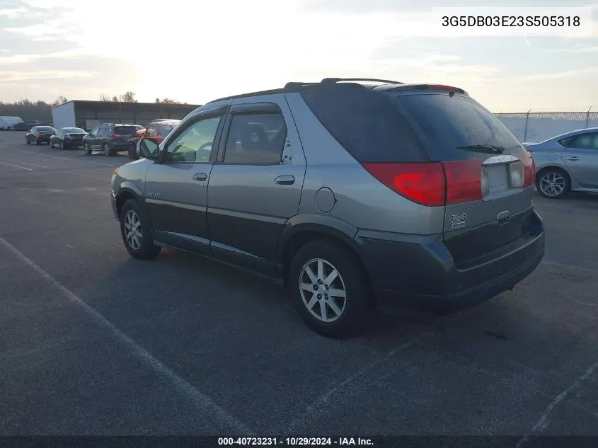 2003 Buick Rendezvous Cxl VIN: 3G5DB03E23S505318 Lot: 40723231