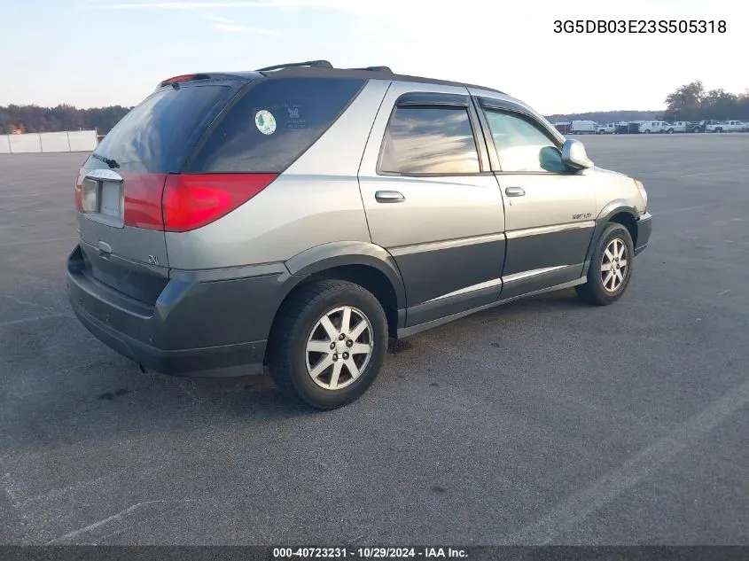 2003 Buick Rendezvous Cxl VIN: 3G5DB03E23S505318 Lot: 40723231