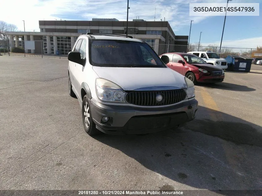 2004 Buick Rendezvous Cx VIN: 3G5DA03E14S547936 Lot: 20181280