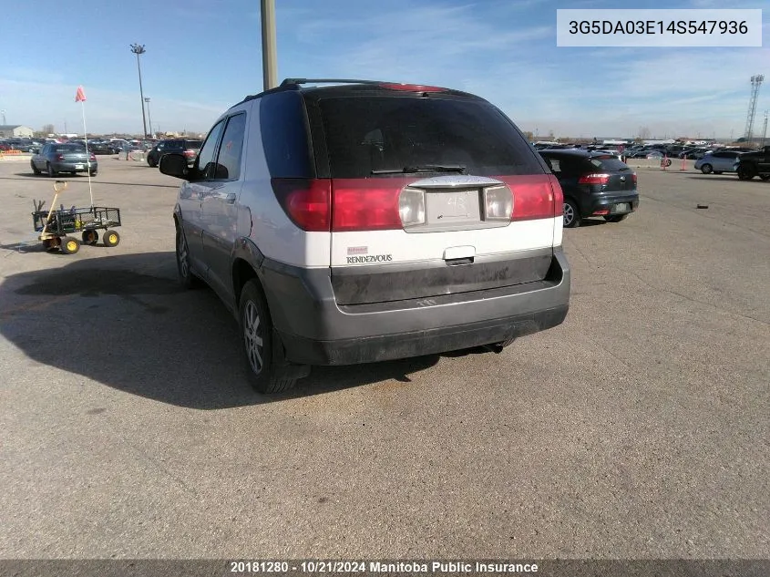 2004 Buick Rendezvous Cx VIN: 3G5DA03E14S547936 Lot: 20181280