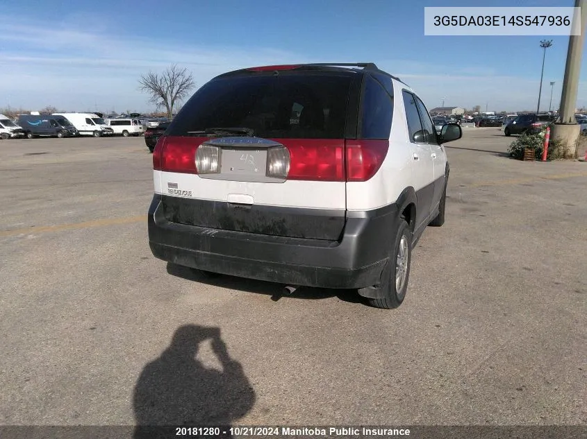 2004 Buick Rendezvous Cx VIN: 3G5DA03E14S547936 Lot: 20181280