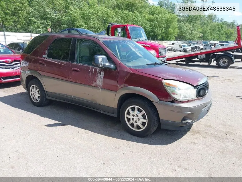 2004 Buick Rendezvous Cx VIN: 3G5DA03EX4S538345 Lot: 39449844