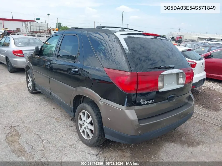 2004 Buick Rendezvous Cx VIN: 3G5DA03E54S571849 Lot: 39475285