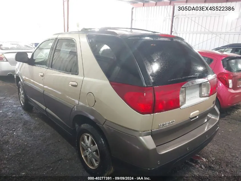 2004 Buick Rendezvous Cx VIN: 3G5DA03EX4S522386 Lot: 40277391