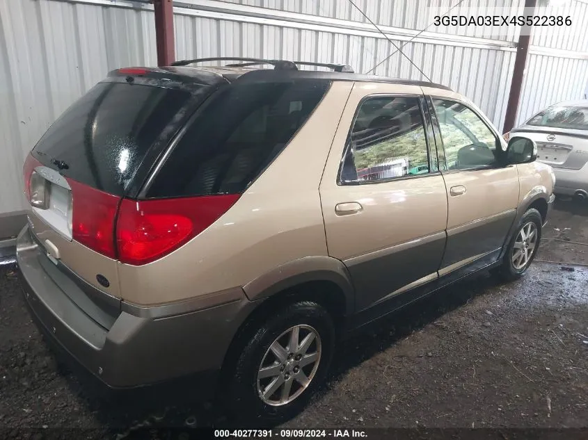 2004 Buick Rendezvous Cx VIN: 3G5DA03EX4S522386 Lot: 40277391