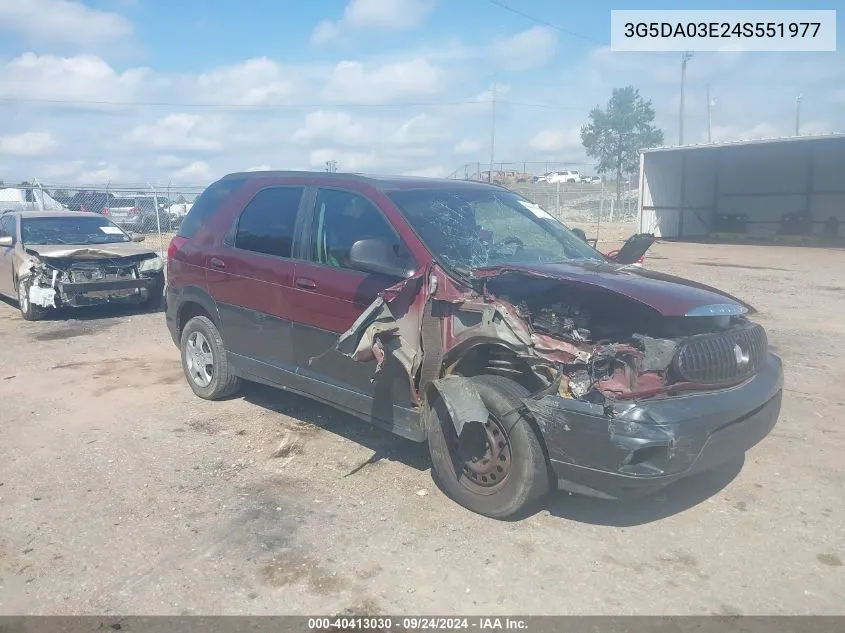 2004 Buick Rendezvous Cx/Cxl VIN: 3G5DA03E24S551977 Lot: 40413030