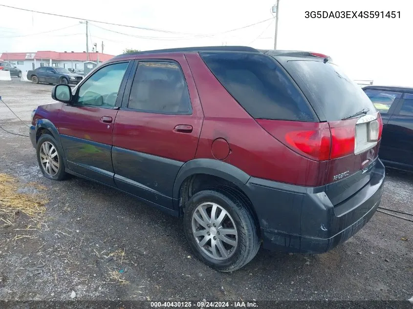 2004 Buick Rendezvous Cx VIN: 3G5DA03EX4S591451 Lot: 40430125