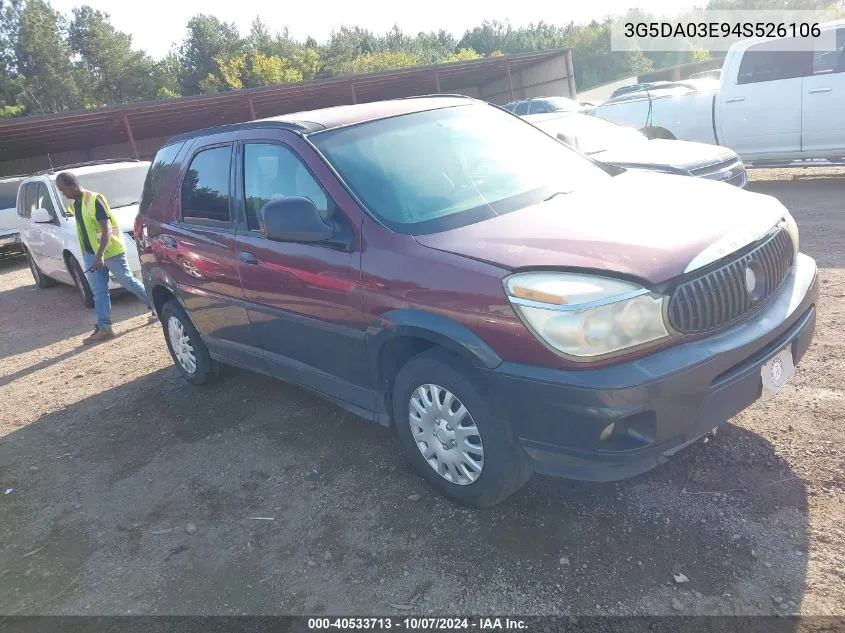 2004 Buick Rendezvous Cx VIN: 3G5DA03E94S526106 Lot: 40533713