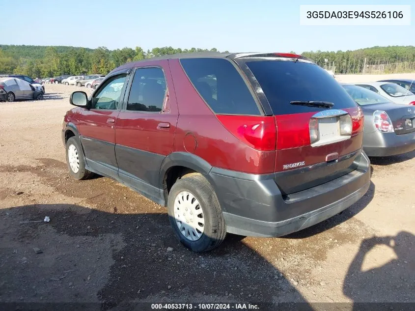 2004 Buick Rendezvous Cx VIN: 3G5DA03E94S526106 Lot: 40533713