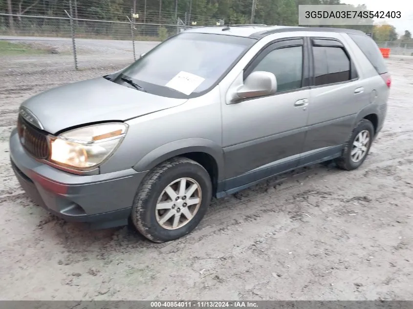 2004 Buick Rendezvous Cx VIN: 3G5DA03E74S542403 Lot: 40854011