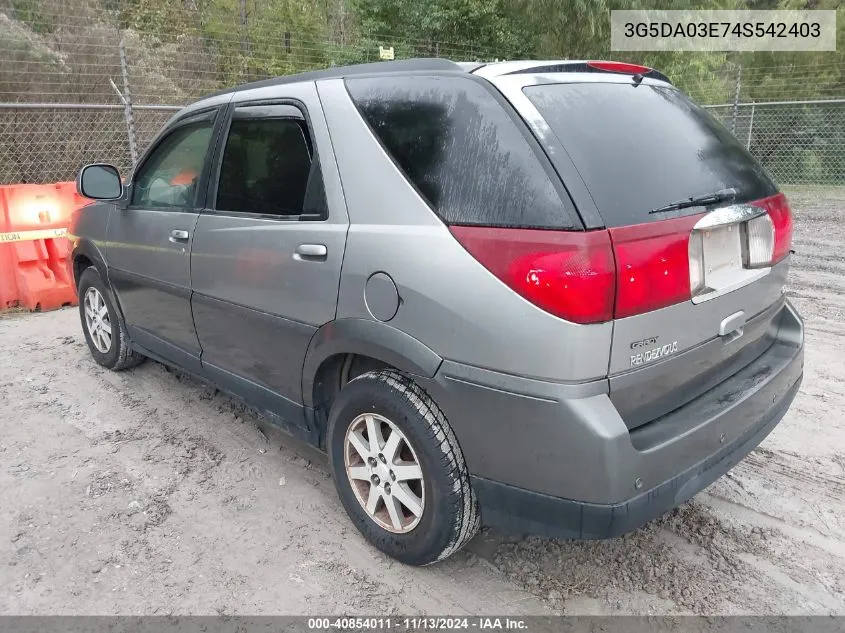 2004 Buick Rendezvous Cx VIN: 3G5DA03E74S542403 Lot: 40854011