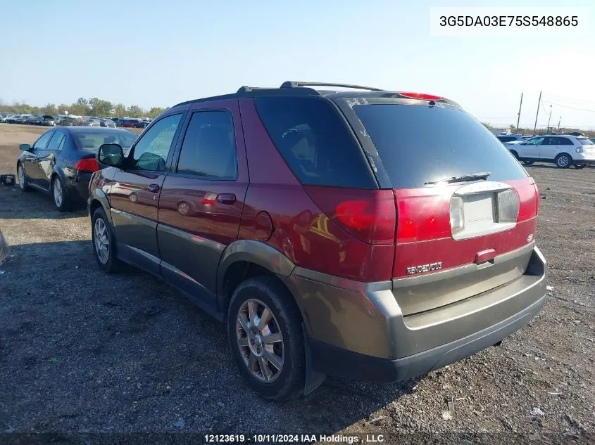 2005 Buick Rendezvous VIN: 3G5DA03E75S548865 Lot: 12123619