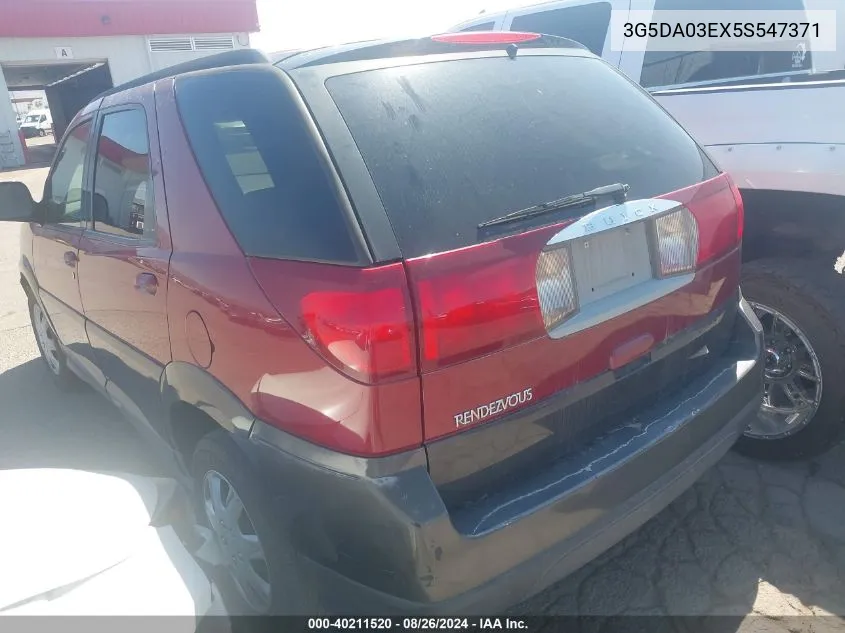 2005 Buick Rendezvous Cx VIN: 3G5DA03EX5S547371 Lot: 40211520