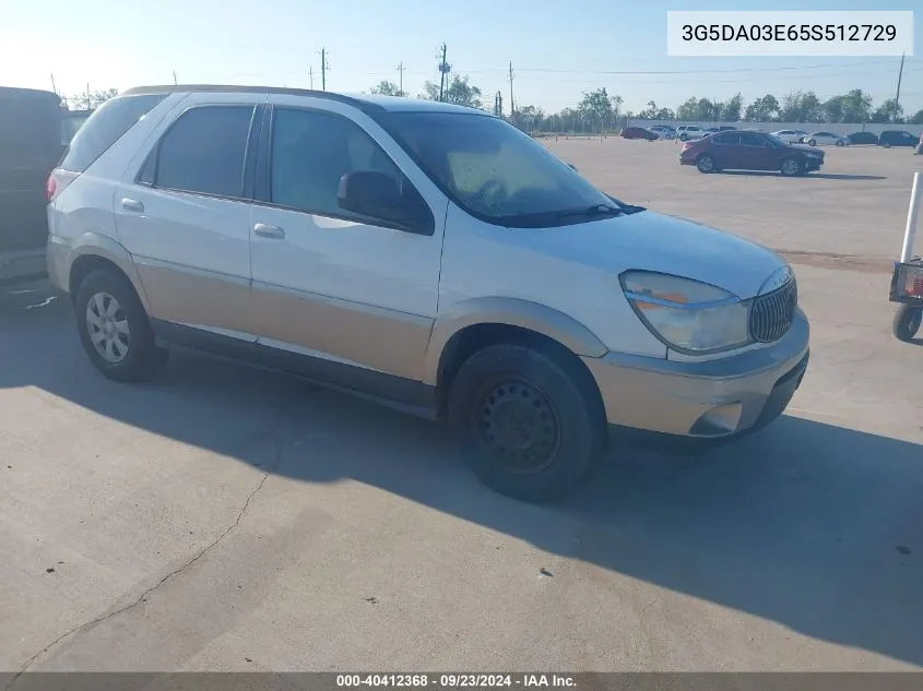 2005 Buick Rendezvous Cx VIN: 3G5DA03E65S512729 Lot: 40412368