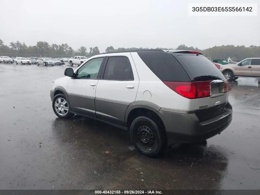 2005 Buick Rendezvous Cx VIN: 3G5DB03E65S566142 Lot: 40432155