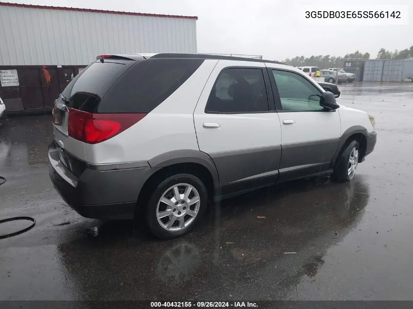 2005 Buick Rendezvous Cx VIN: 3G5DB03E65S566142 Lot: 40432155