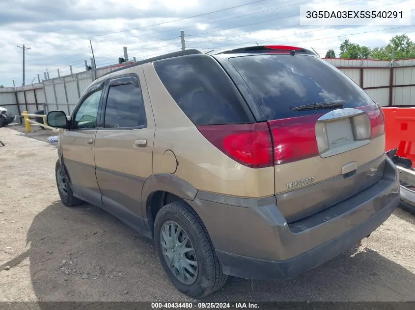 2005 Buick Rendezvous Cx VIN: 3G5DA03EX5S540291 Lot: 40434480